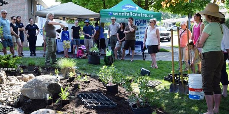 People participated in a rain garden workbee by Windfall Ecology Centre